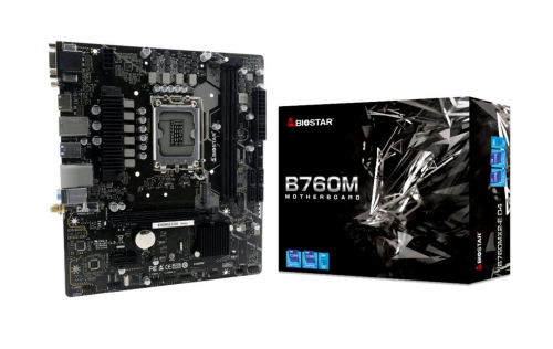 BIOSTAR B760MX2-E SCHEDA MADRE INTEL B760 LGA1700 MICRO ATX 2xDDR5 VGA HDMI DVI PCIE 4xSATA M.2 mATX